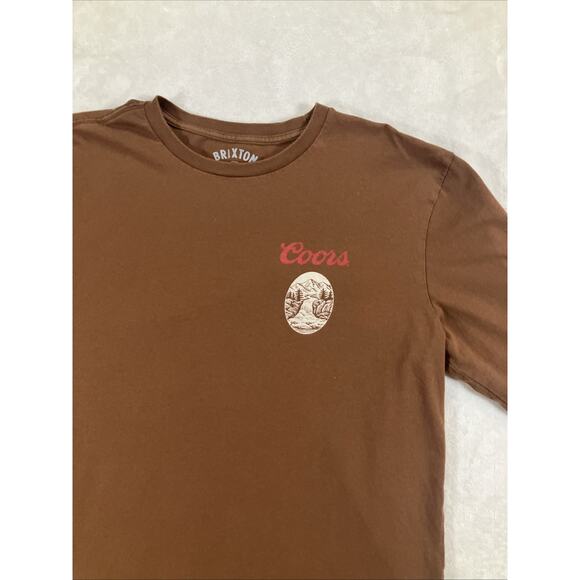 Brixton Coors Banquet Beer Size Large Long Sleeve Colorado Rockey Mountain Brown - Picture 3 of 8